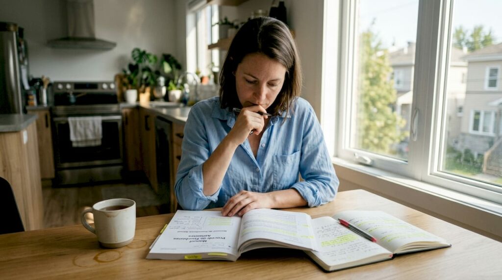En pleine préparation pour son entretien dans l’aérien, ce candidat PNC révise avec sérieux.