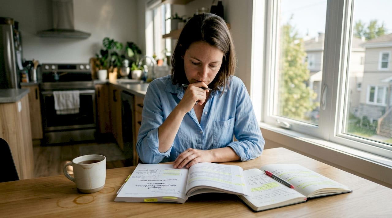 En pleine préparation pour son entretien dans l’aérien, ce candidat PNC révise avec sérieux.