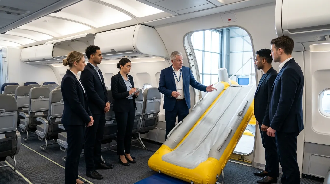 Équipage de cabine en formation sécurité : les 3 voies pour obtenir le CCA hôtesse de l'air et steward